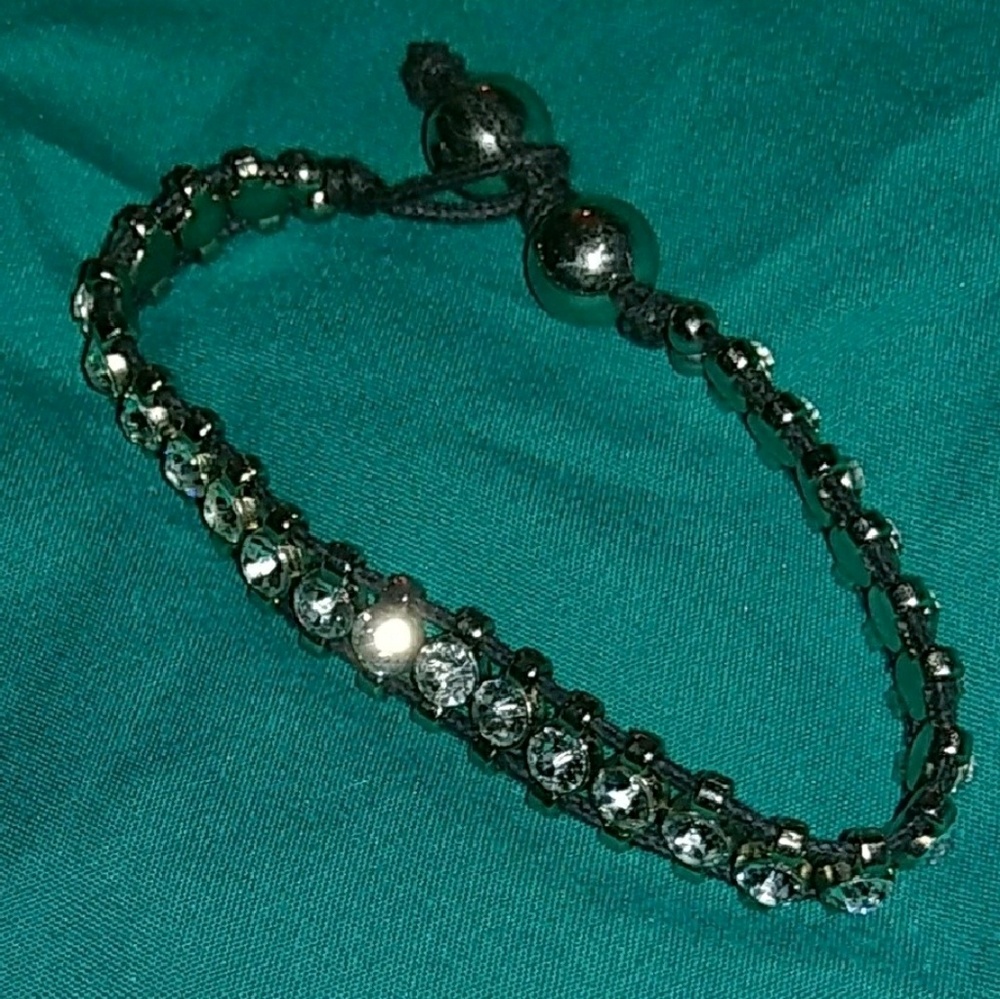 Black and silver crystal bracelet